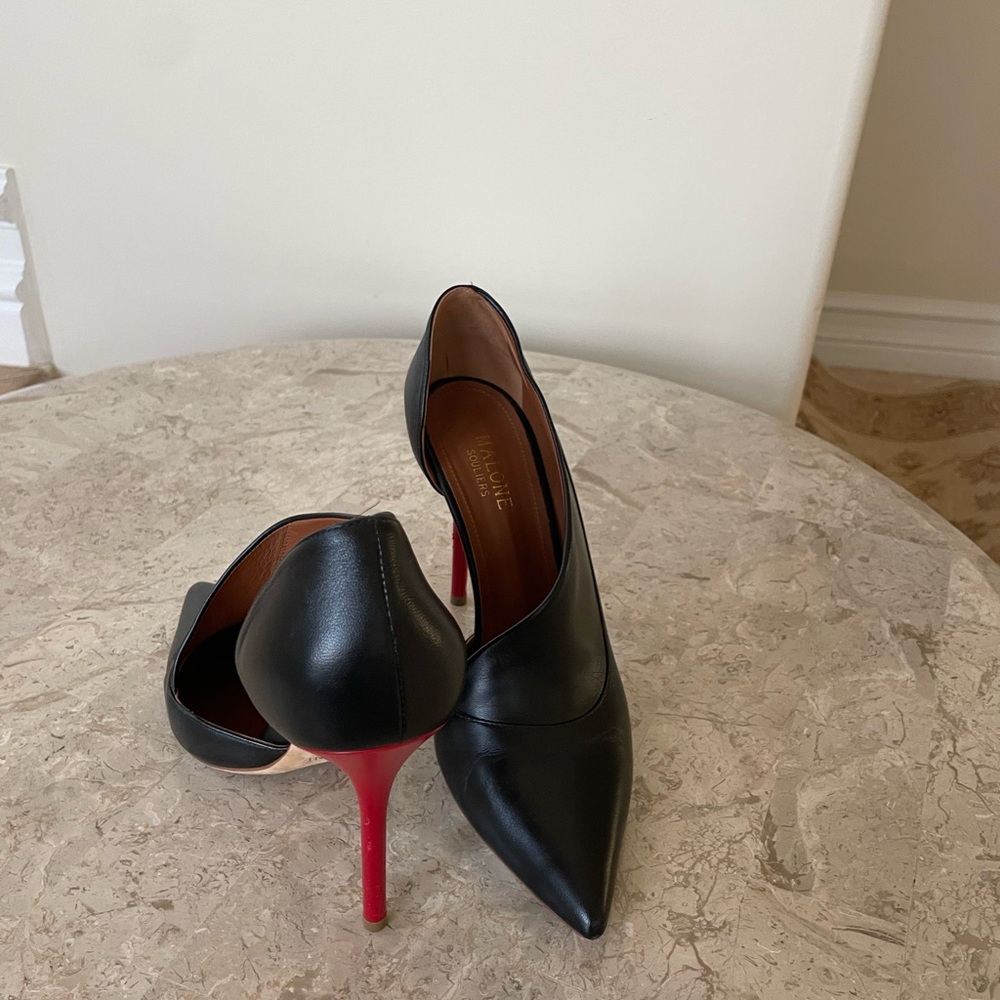 Malone Souliers Black Leather Heels